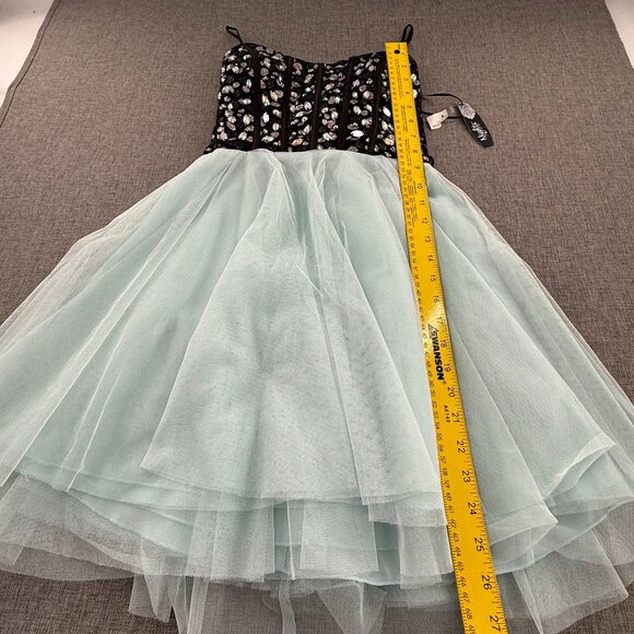 NEW! Nights By Teeze me Mini Dress Prom, Party Cocktail Strapless Size3 Sequined - Picture 6 of 14